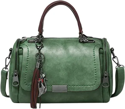 Produktbild von Damen-Umhängetasche, kleine Lederhandtasche, Schultertasche, modische Umhängetasche FR77152 Grün