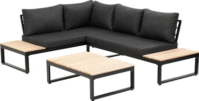 Produktbild von Greemotion Lounge-Set Rio, mit Teakholz-Teilen Schwarz  Holz