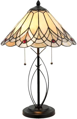 Produktbild von Clayre & Eef Tiffany Tischlampe Ø 40x60 cm Beige Glas