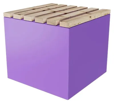 Produktbild von Garten Sitzwürfel Sitzhocker Sitzbox Sitzbank mit Stauraum aus Stahl & Lärche 50 x 45 x 50