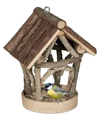 Produktbild von Famanu Vogelhaus hängend - Holz - HxBxD: 22,5 x 17 x 13,5 cm - für kleine Vögel - für Garten & Terrasse - Natur