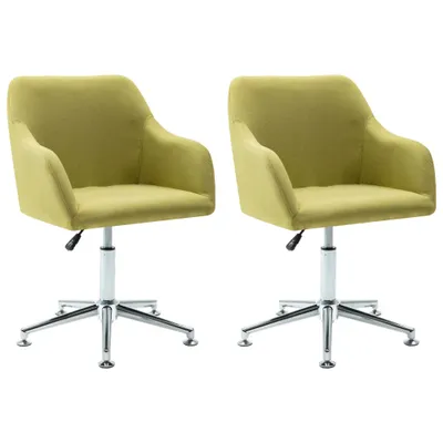 Image de vidaXL Chaise de salle à manger pivotante 2 pcs. Vert Tissu