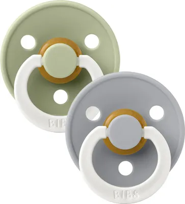 Obrázek produktu pro BIBS Colour dudlíky z přírodního kaučuku 2 ks vel. 2 Sage Noční / Cloud Noční