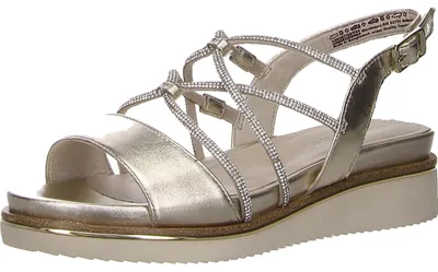 Produktbild von Tamaris  Damenschuhe Sandalen Flach Gold Freizeit, Schuhgröße:38 EU