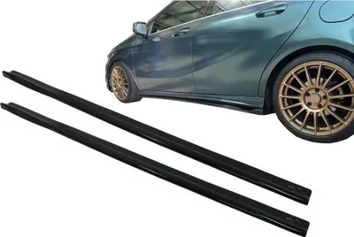 Produktbild von Seitenschweller Verlängerung für Mercedes A-Klasse W176 Sport Line A45 2012-2018 Schwarz.