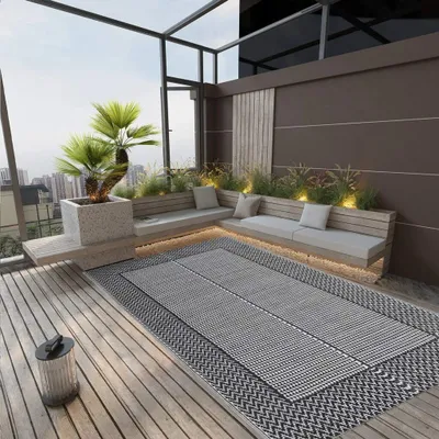 Produktbild von "im Angebot" Outdoor-Teppich ARAKIL Schwarz 140x200 cm PP - Outdoorteppiche CC7858