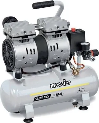 Zdjęcie produktu dla Kompresor Bezolejowy Mecafer 425513, 6L, 0.5HP, 59dB(A), Cichy, Szary