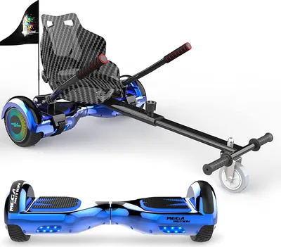 Produktbild von MEGA MOTION Hoverboards mit Hoverkart für Kinder, 6.5 Zoll Hoverboards mit Bluetooth Lautsprecher, mit LED-Leuchten, Geschenk für Kinder und Jugendliche