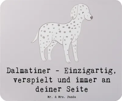Produktbild von Mr. & Mrs. Panda Mauspad Dalmatiner Freund - Grau Pastell - Geschenk, computer mousepad, Hunderassen Pflege, Geselligkeit, Mouse Pad, Familienhund, Hundeliebe, Hunderasse