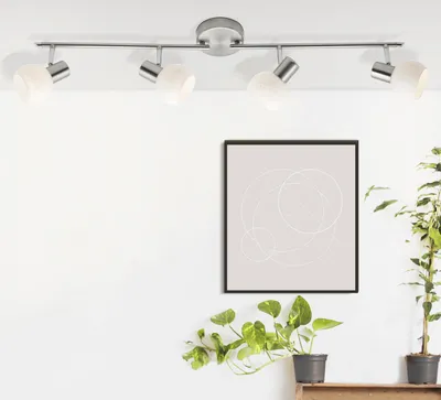 Produktbild von BRILLIANT Spotrohr Bona | dekorativer Deckenstrahler| Metall/Glas  | eisen/weiß | drehbar | 4x E14 max. 40 W