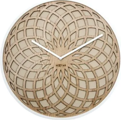 Obrázok produktu pre NeXtime 3149BE, Múr, Quartzové hodiny, Kruh, Béžová, Biela, Drevo, Dospelí