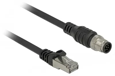 Produktbild von DeLOCK 84923, 2 m, Cat5e, S/FTP (S-STP), RJ-45, M12, Schwarz