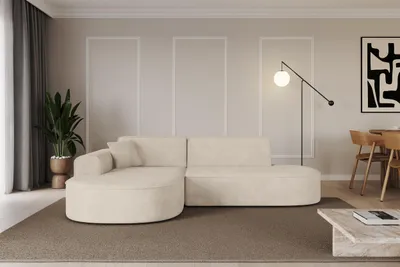 Produktbild von ALTDECOR Ecksofa in L-Form  MARI-L1 - 243x171x79,5 cm Beige -  Corner Sofa Bett Eckcouch Couch  Wohnlandschaft Cauchsofa