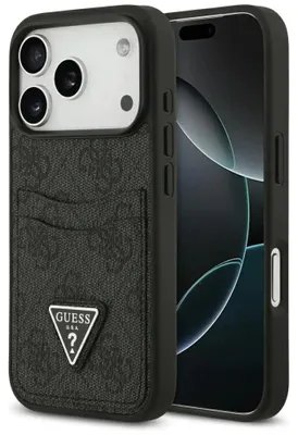 Zdjęcie produktu dla GUESS case passend für IPHONE 17 Pro GUHCP17LP4TPK (4G Double Card Triangle) black