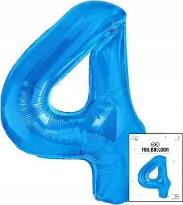 Obrázek produktu pro fóliový balónek číslo 4 modrý na narozeninovou párty 40cm