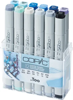 Produktbild von Copic Classic Set Grafikmarker - Winter-farben - Nachfüllbar mit Copic Ink - 12Stk