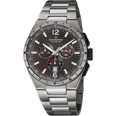 Zdjęcie produktu dla Męski chronograf Candino Classic Casual tytanowy zegarek na rękę szary UC4603/P