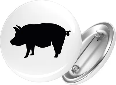Produktbild von Huuraa Button Schwein Silhouette 59mm rund mit Sicherheitsnadel Ansteckbutton Geschenkidee