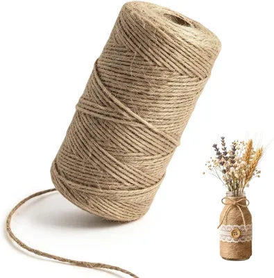 Produktbild von Jutegarn 100m 2mm, reißfeste Juteschnur für Verpackung und Dekoration