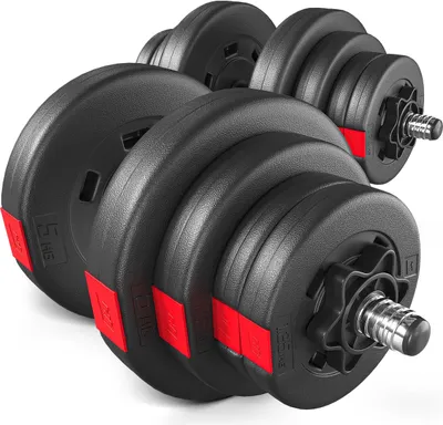Produktbild von Hop-Sport Kurzhanteln 2er Set - Kurzhantel Set 40kg Hanteln Set – Hantelstange 30mm mit Sternverschlüssen, gerändelt