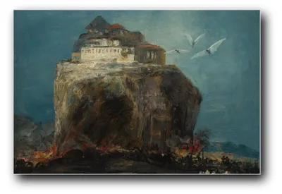 Immagine prodotto di Stampa artistica "Una città su una roccia" di Goya – 40 x 60 cm – non incorniciata