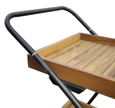 Produktbild von home24 Gartenservierwagen - Teilmassivholz Akazie / Aluminium - Braun
