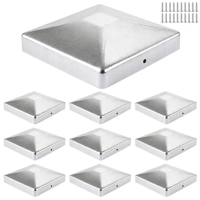 Obrázok produktu pre Solidchoice - 10 kusov krytiek na stĺpiky, rozmery 12x12 mm - pozinkované, určené na plotové stĺpiky