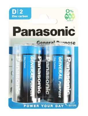Produktbild von Panasonic R20 General Purpose Mono Batterie 2er Blister Zink Kohle