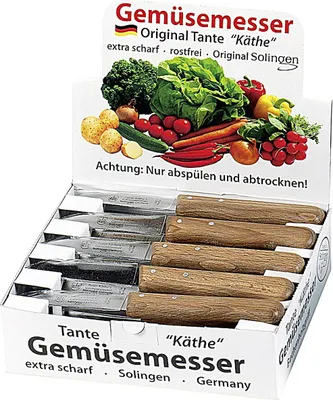 Zdjęcie produktu dla RÖR Gemüsemesser Tante Käthe Buchenholz 75mm 20 Stück Verkaufseinheit 194164 4008502501786