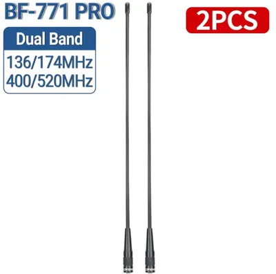 Immagine prodotto di Set di 2 antenne Baofeng BF-771 PRO, con connettore SMA, dual-band VHF/UHF per dispositivi radio, compatibili con Baofeng, Quansheng, Kenwood, Puxing, HYT, TYT, Linton, Weirwei, Wouxun, lunghezza 38 cm
