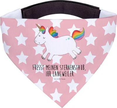 Produktbild von Mr. & Mrs. Panda Hund Halstuch Einhorn Happy - Rot Pastell - Geschenk, Hunde, Unicorn, Einhörner, Für, Spaß, Hundehalstuch, Hunde-Halstuch, Freude, Lächeln