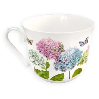Produktbild von Grätz Verlag Porzellantasse Hortensien, Einzelbild, 0,4 l, Tasse, Universal, Mehrfarbig, Porzellan