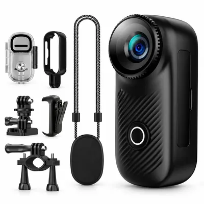 Produktbild von Mini WLAN Kamera 1080P mit Nachtsicht, tragbare Videokamera mit Clip, WiFi Bodycam, HDR Weitwinkel Kamera, TF-Karte bis 256GB