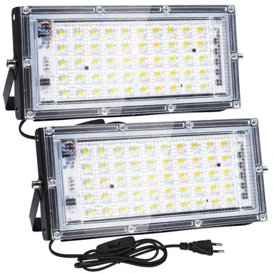 LED-Außenstrahler 50W 2er-Pack 5000LM IP65 wasserdicht