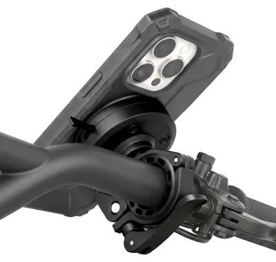Produktbild von GRxplore, Smartphone-Halterung für Motorrad-/Fahrradlenker Magnetisch Drehbar, Schwarz