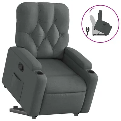 Produktbild von vidaXL Relaxsessel mit Aufstehhilfe Dunkelgrau Stoff