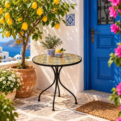 Mosaik Mosaiktisch Gartentisch Bistrotisch Tisch 60cm