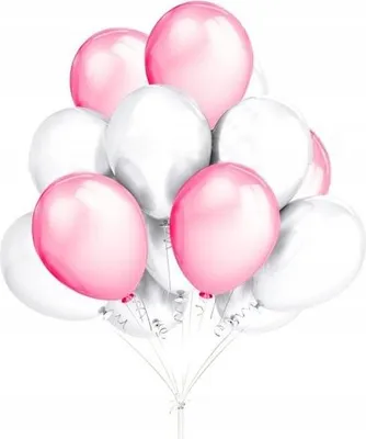 Produktbild von Metallic-Luftballons Set Weiß/Pink, 50 Stück