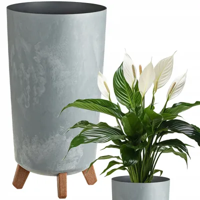 Immagine prodotto di Vaso da fiori Prosperplast | Gracia Tubus Slim | Effetto cemento | 24 cm