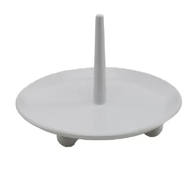 Produktbild von Kerzenleuchter Weiß lackiert mit Dorn (Durchmesser Teller 10 cm, Dornlänge 5,4 cm)