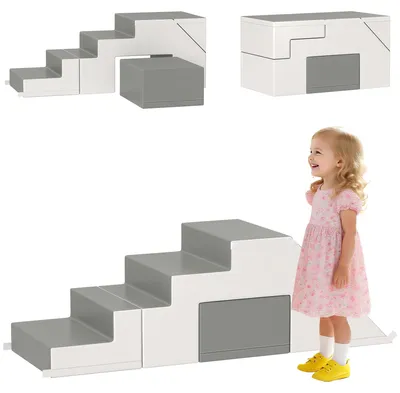 Produktbild von HOMCOM Bausteinset 2er-Set Schaumstoff Bausteine für 1-3 Jahre alt Kinder