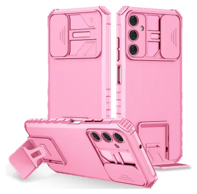 Produktbild von Dual Layer Hülle für Samsung Galaxy A05S Stossfest Robust Ständer Schutzhülle mit Schiebe Kamera Schutz Pink