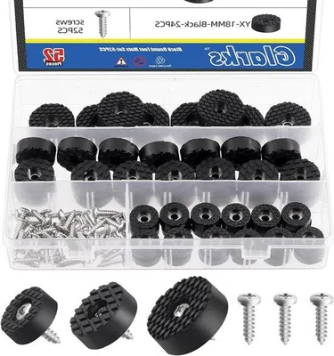 Obrázek produktu pro 52 ks protiskluzových podložek 18 mm, 24 mm, 30 mm, černé, pro nábytek, elektroniku a domácí spotřebiče