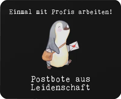 Produktbild von Mr. & Mrs. Panda Mousepad Postbote Leidenschaft - Schwarz - Geschenk, Mauspad, Briefzusteller, Briefträger, Postler, laptop, Mouse Pad, computermatte, pc mausunterlage