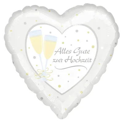 Produktbild von amscan® 3216801 Folienballon Alles Gute zur Hochzeit - Ø 45 cm