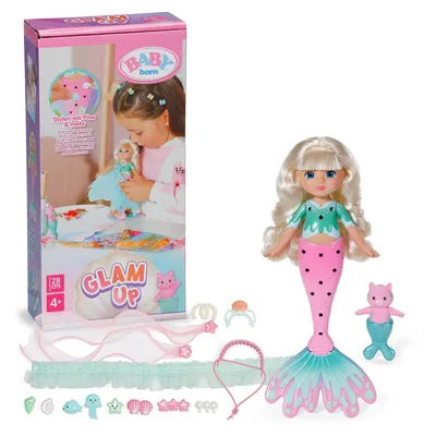 Produktbild von BABY born Glam Up Sparkle Meerjungfrau mit blonden Haaren & Stoff-Accessoires