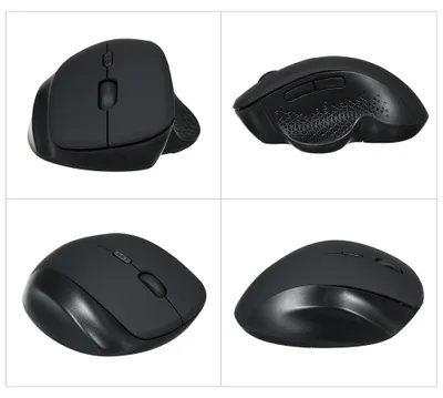 Obrázok produktu pre Bezdrôtová optická vertikálna myš 2,4 GHz, 6 tlačidiel, ergonomická kancelárska myš, 3 nastaviteľné rýchlosti pohybu, pohodlný pocit v ruke, pre PC a notebooky, čierna