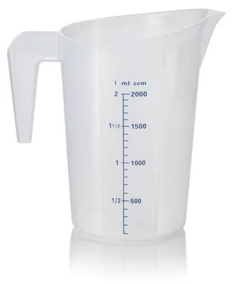 Produktbild von 12x Messbecher, Ø 16 cm, 2 ltr., mit 100 ml Skalierung, Polypropylen