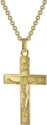 Image de trendor 39042 Collier croix pour homme, or sur argent 925, 60 cm