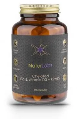Zdjęcie produktu dla NaturLabs - Wapń Chelatowany + D3 & K2, 90 kapsułek